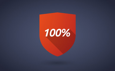 Long shadow shield with    the text 100%