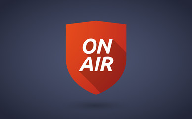 Long shadow shield with    the text ON AIR