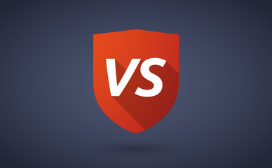 Long shadow shield with    the text VS