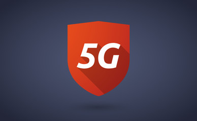 Long shadow shield with    the text 5G