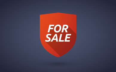 Long shadow shield with    the text FOR SALE