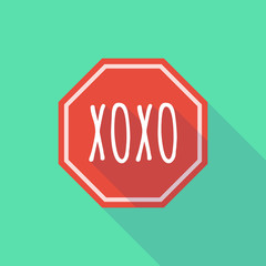 Long shadow stop signal with    the text XOXO