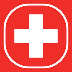 Obraz premium Icon Red cross. Vector.