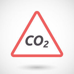 Isolated warning signal with    the text CO2