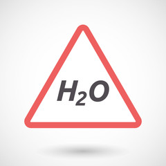 Isolated warning signal with    the text H2O