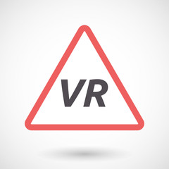 Isolated warning signal with    the virtual reality acronym VR