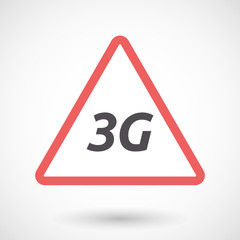 Isolated warning signal with    the text 3G