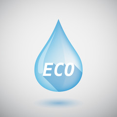 Long shadow water drop with    the text ECO