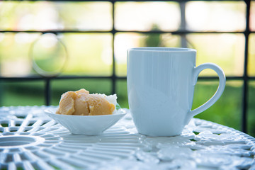 Sticky rice and egg custard for tea time..
