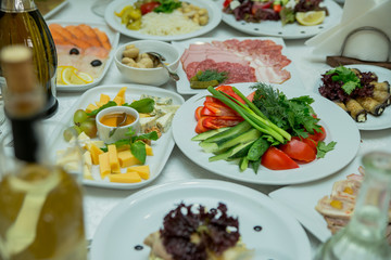 food on the banquet table