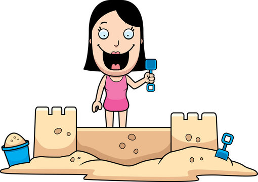 recommend clip art: Woman Sandcastle