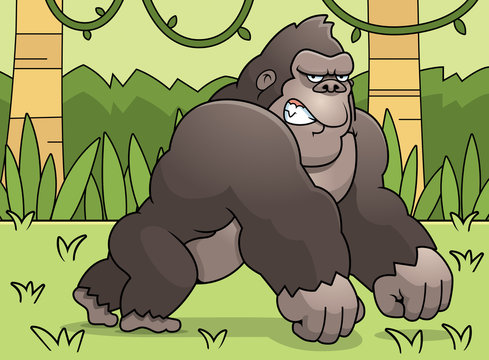 Cartoon Gorilla Jungle