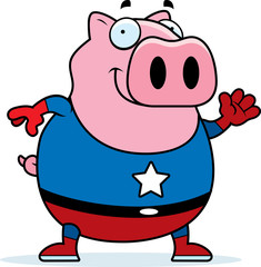 Cartoon Superhero Pig