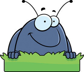 Cartoon Pill Bug Grass Sign