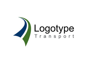 Logotype transport, road in negative space.