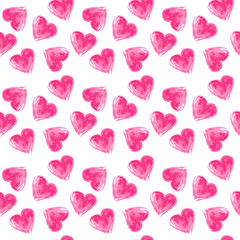 Розовые акварельные сердца. 