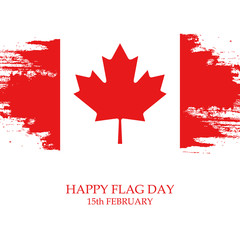 National Flag Day of Canada greeting card. Vector Illustration.