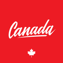 Handwritten word Canada. Calligraphic element for your design. Vector illustration.