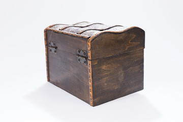 Vintage wooden chest isolated