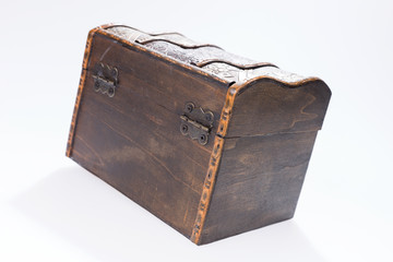 Vintage wooden chest isolated