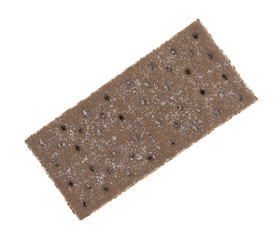 Top view of a chocolate graham cracker isolated on a white background.