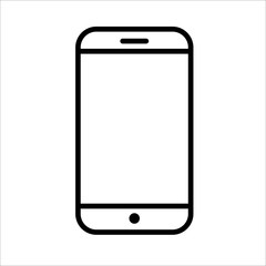 mobile phone icon on white background