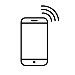 mobile phone icon on white background