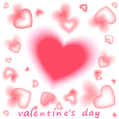 day valentine Hearts Batskground vith Bloor. Greeting Card. Vector illyustration. white