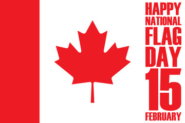 Fototapeta na wymiar National Flag Day of Canada greeting card. Vector illustration.