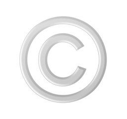 Silver copyright sign