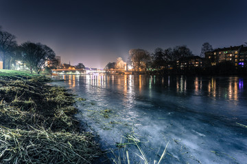 Winterzeit an der Fulda in Kassel