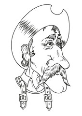 Retrato de don Quijote de la Mancha. Ilustración vectorial