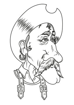 Retrato de don Quijote de la Mancha. Ilustración vectorial