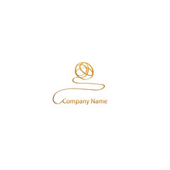 golden initial logo Isolated on White Background