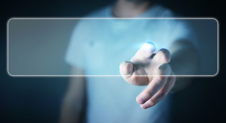 Businessman surfing on internet with digital tactile interface 3