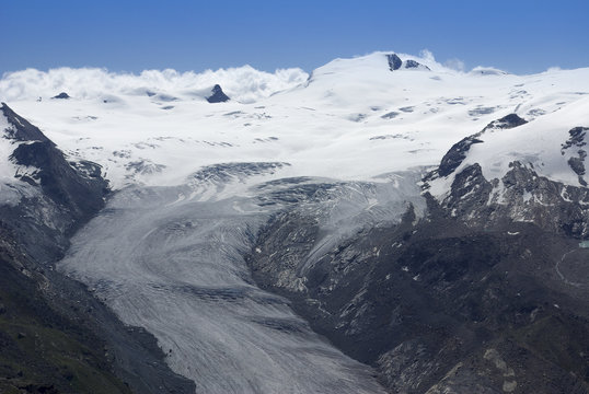 MONTE ROSA - Dufourspitze 4634m mit Gornergletscher