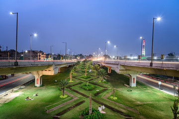 Lahore Flyovers and gardens Pakistan - obrazy, fototapety, plakaty