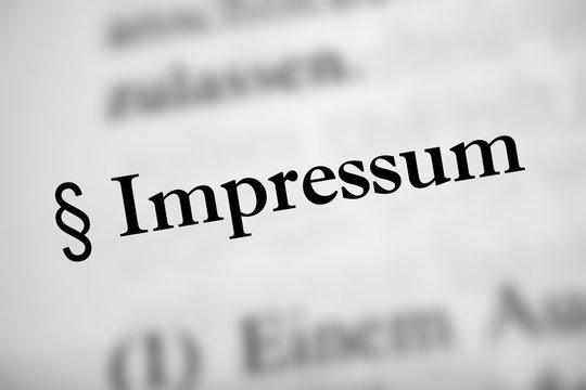 Impressum - schwarzer Text
