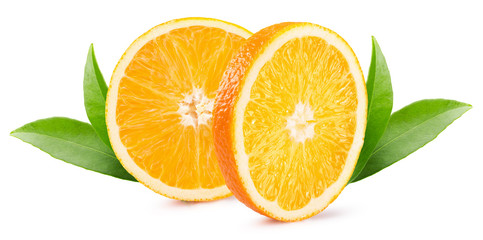Fototapeta na wymiar orange slices isolated on the white background