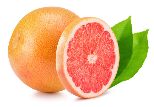 grapefruit with slice isolated on the white background