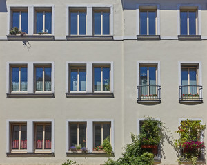Fototapeta na wymiar renovated modern movement house facade, Germany