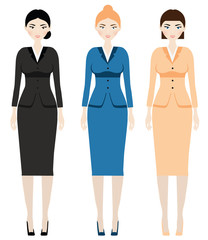 Woman dress code. Female in business outfit, office clothes