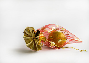 orange in beautiful bag chinese new year