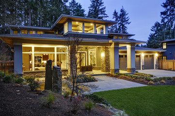 Luxurious new construction home exterior