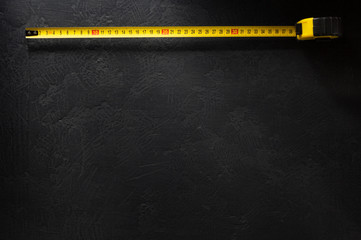 tape measure  on black