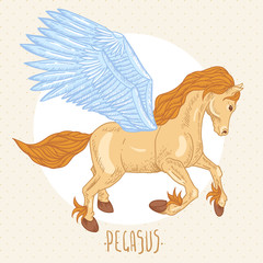 Vector illustration of of winged pegasus