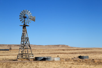 Farming windmill on the plains of Colorado