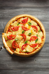 italian pizza at wood