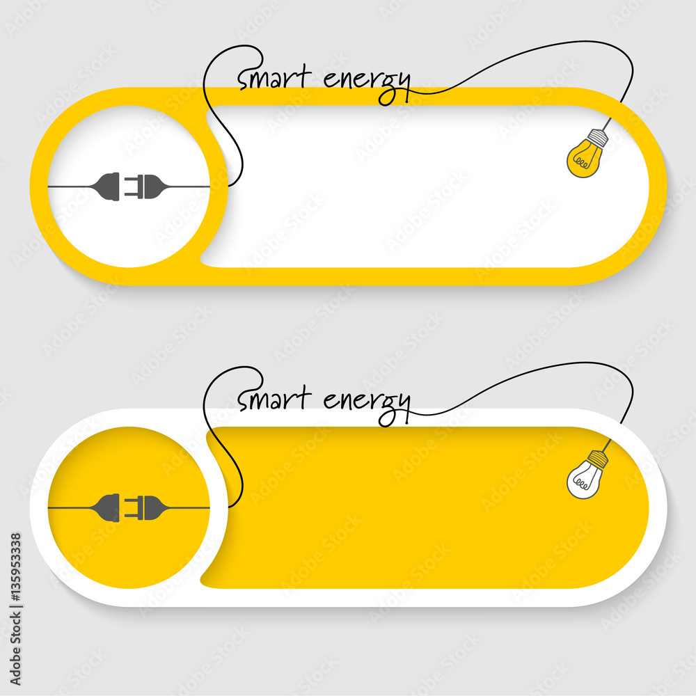 Poster set of two vector abstract buttons with theme of smart energy