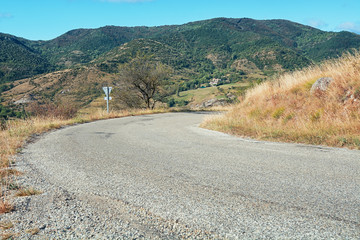 The road in the mountains